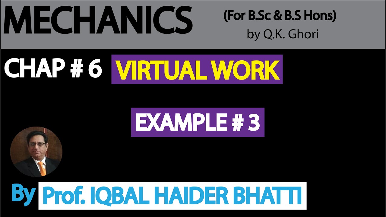 Ch# 6 Virtual Work | Example# 3 | Mechanics by Q.K. Ghori (Lec 4) - YouTube