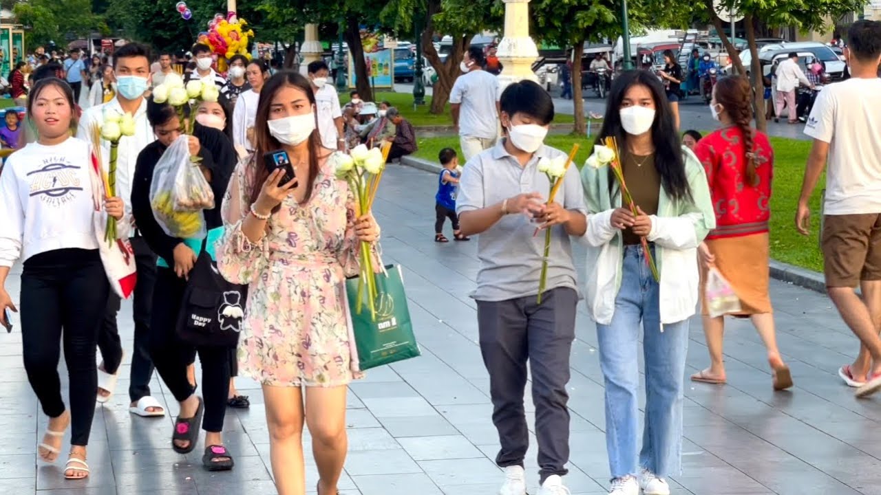 Most popular Walking tour at Riverside in Phnom Penh City, Cambodian tourism 2022