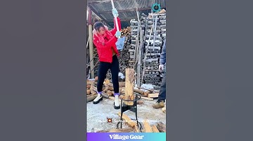 This Wood Splitting GADGET is a Game Changer! 🤯 I Need One! #woodsplitter #gadget #lifehacks #diy