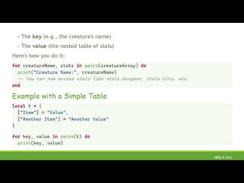 How to Retrieve a Key from a Lua Table When Iterating with pairs