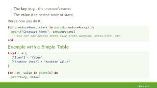 How to Retrieve a Key from a Lua Table When Iterating with pairs