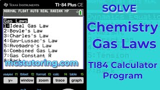 TI84 Chemistry Program: Master Gas Laws Easily:  Ideal, Boyle's, Charles's #ti84programs #chemistry