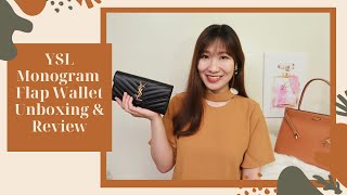 YSL MONOGRAM FLAP WALLET UNBOXING & REVIEW 💌 LUISAVIAROMA SALE, YSL长款钱包开箱测评