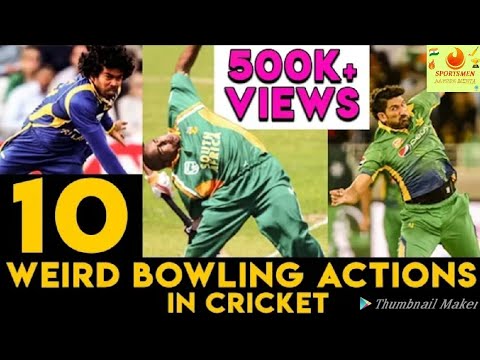 10 Weirdest Bowling Actions in Cricket 360 Degree Bowling By SportsMen ...