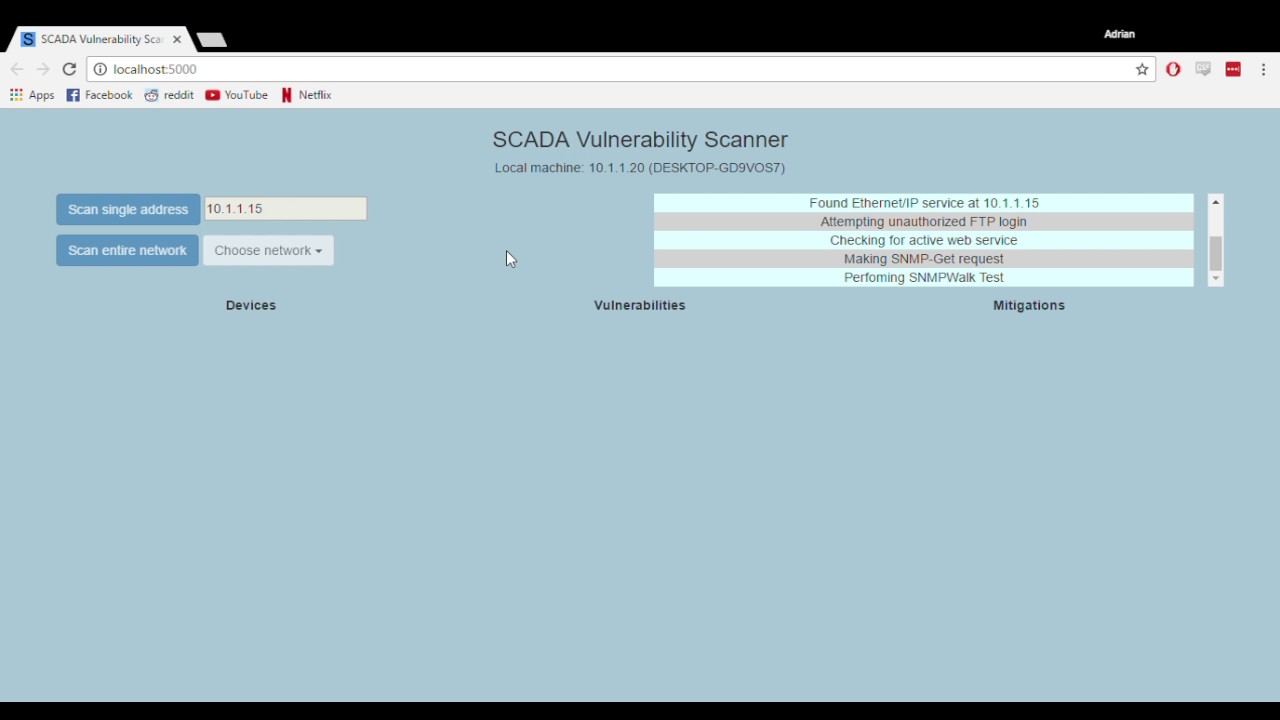 Scan For Vulnerabilities Using Ip Address SCADA Vulnerability Scanner - single address scan (Ethernet/IP) - YouTube