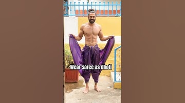 30 seconds tutorial to wear SAREE as DHOTI 😍❤️ #ytshortsindia #yt #youtubeshorts #youtube #dhoti