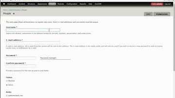 Adding a User in Drupal 7