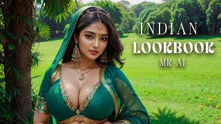 [4K] Ai Art Indian Lookbook Girl Al Art Video - Green Pastures