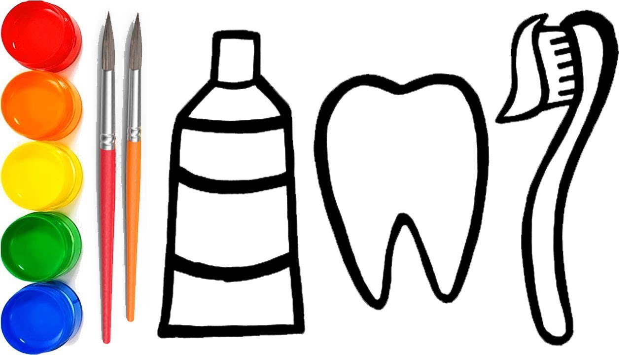Drawing Teeth Whitening Dentist Kit Painting & Coloring Pages for