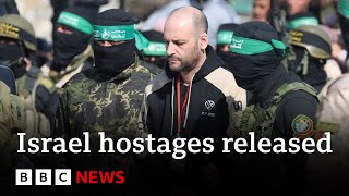 Israel releases Palestinian prisoners after Hamas frees Israeli hostages in Gaza | BBC News screenshot 4