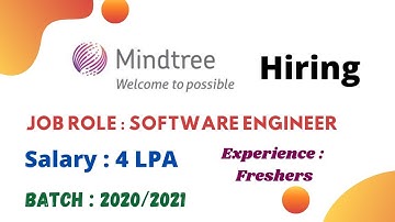 Mindtree Off Campus Hiring Freshers for the Role of Software Engineer |