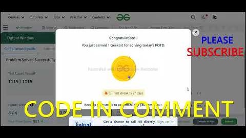GFG POTD 10/05/2024 IN C++ MOST IMPORTANT INFORMATION | CODE IN COMMENT #geeksforgeeks #gfg #potd