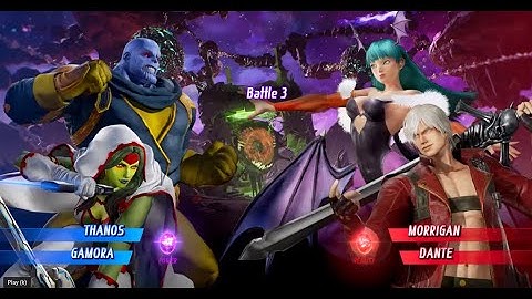 MARVEL VS. CAPCOM: INFINITE Thanos and Gamora vs Morrigan and Dante