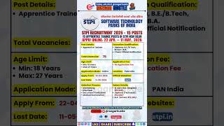 STPI Apprentice Trainee Recruitment 2026 | 15 Posts | Apply Online