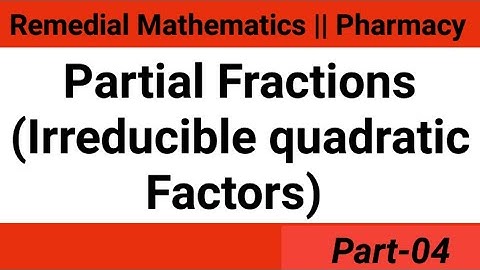 Partial fractions || Type -03 || Irreducible Quadratic factors || Problems ||