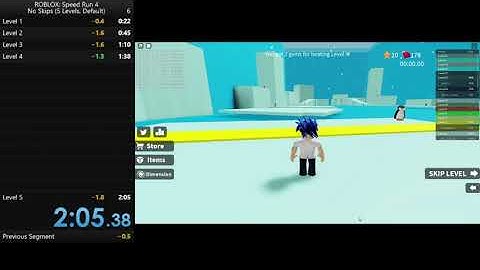 ROBLOX Speed Run 4 Speedrun | No Level Skips | 2:05.38 (5 Levels)