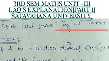 3rd sem Maths Unit -III LAQ