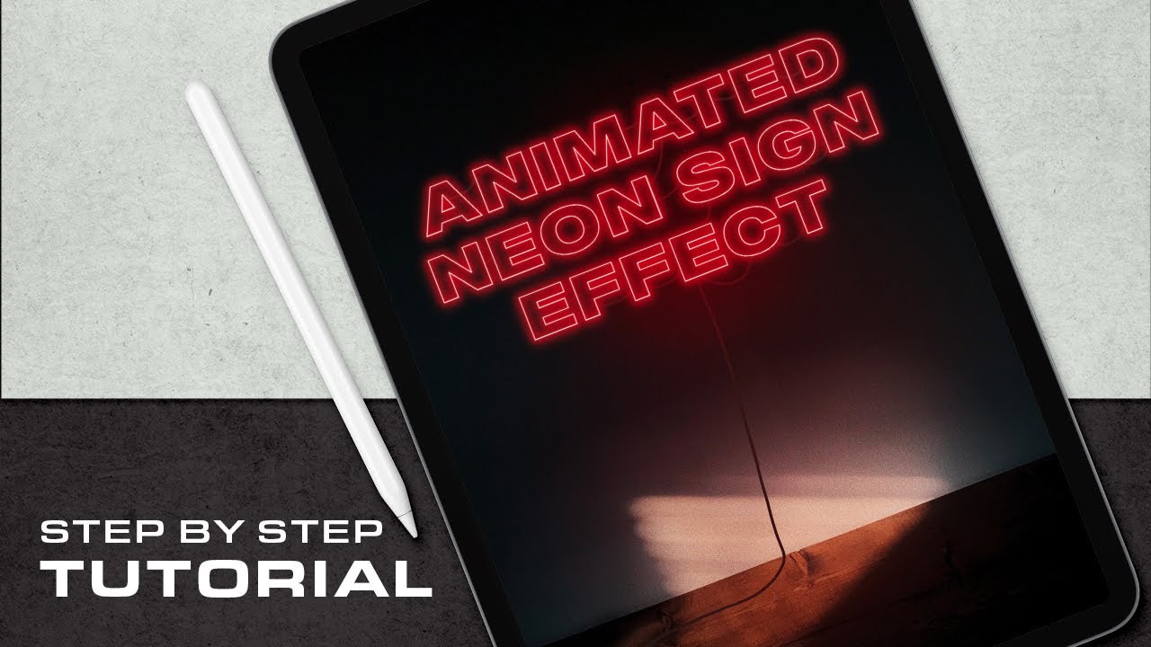 How To Make An Animated Neon Sign Procreate Tutorial iPad Animation