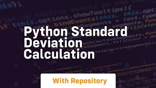 python standard deviation calculation