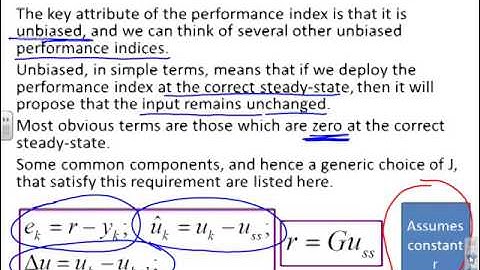 Model Predictive Control  15 -  unbiased performance indices