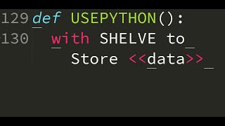 Python: use of shelve to store data