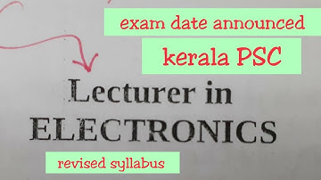 #lecturerInPoly #KeralaPsc #UpdatedSyllabus polytechnic lecturer in electronics #exam date announced