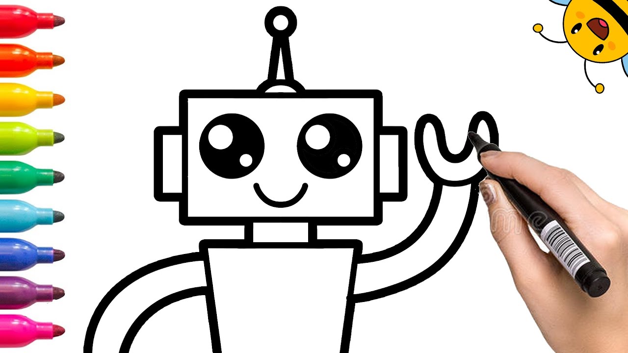 øst Dam Forkæle How to draw a Cute Robot! - Learn to draw step-by-step easy for kids and  toddlers! - YouTube