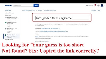 [Retrieval FIX for Not Found] Auto grader Guessing Game module 6 Building Web Applications in PHP