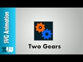 SVG Animation - Rotation Two Gears - Inkscape