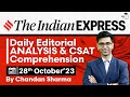 Indian Express Editorial Analysis by Chandan Sharma | 28th October 2023 | UPSC Current Affairs 2023