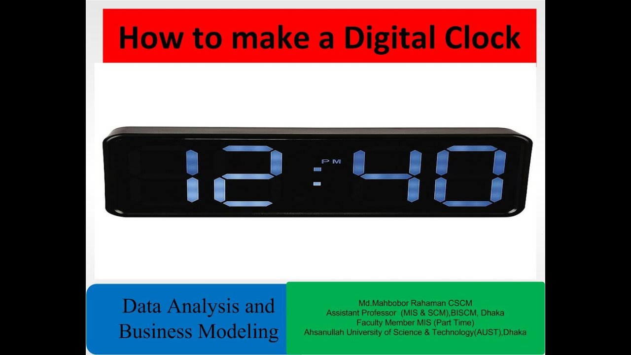 How to make a Digital clock by using MS Excel - YouTube