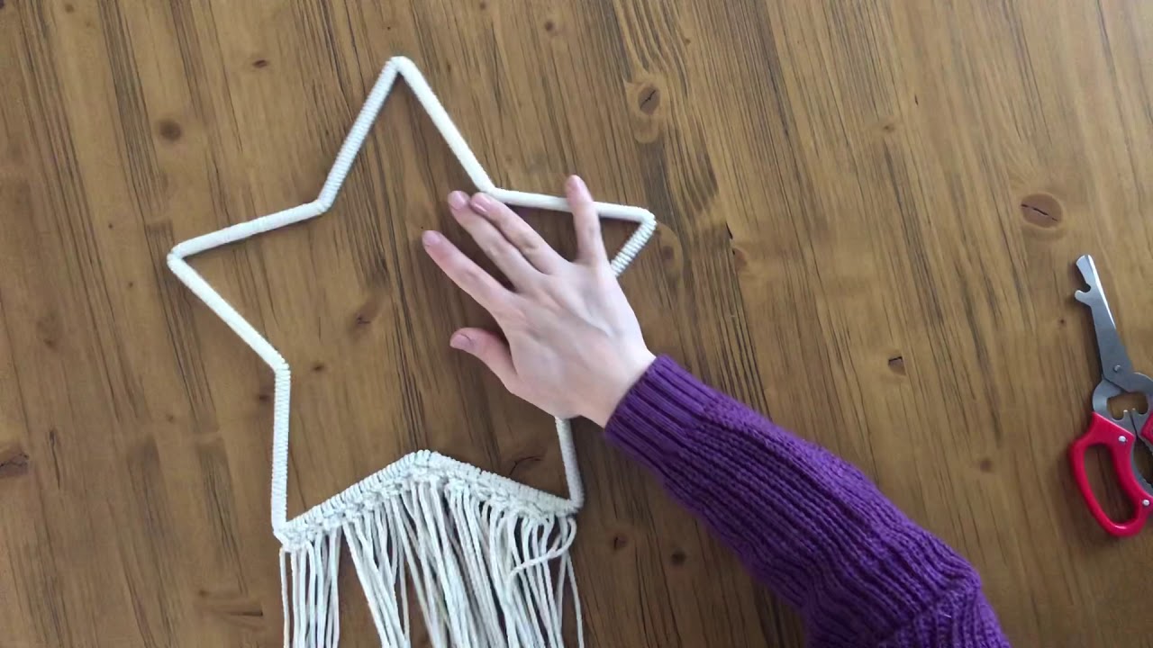 Makrome yıldız duvar süsü /macrame star /wallhanging /diy