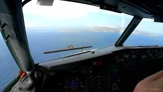 4K - Boeing 737-800 windy landing in Karpathos - 60fps