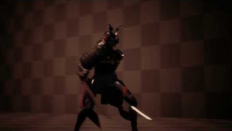 Dual katana attack combo 3d animation UE4 render