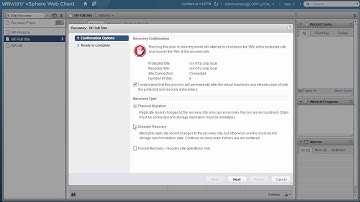 VMware vCenter Site Recovery Manager Failover and Recovery