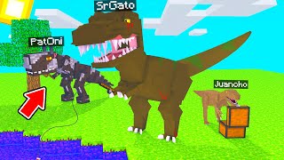 MINECRAFT pero SOMOS DINOSAURIOS 😱🦖 | SRGATO SE CONVIERTE EN T-REX 😂