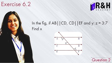In fig 6.29, if AB||CD, CD||EF and y:z=3:7, find x | Exercise 6.2 [Q2]