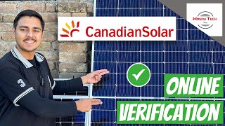 How to Verify Canadian Solar Panels Online 2024 | Canadian Solar Panel Verification Online