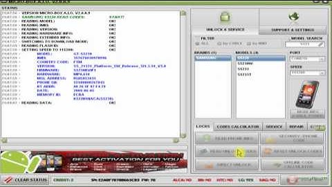 s5230 samsung read codes with microbox