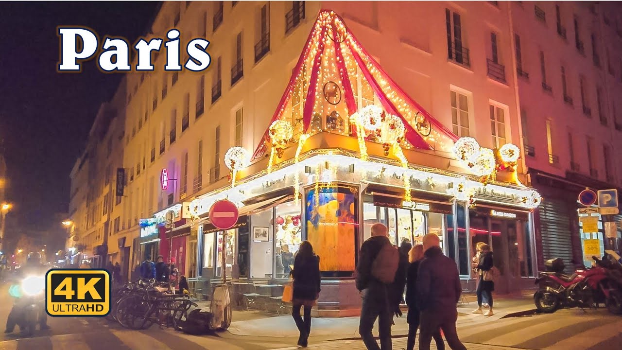 🇨🇵🎄Paris France, Christmas Walk 2021 Paris Christmas Lights Around Bastille [4K UHD] YouTube