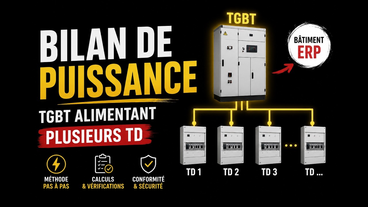 Bilan de puissance d'un TGBT alimentant plusieurs TD (ERP et ERT): Méthode complète