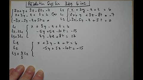 Systèmes linéaires pivot de gauss . exemple (3 équations 4 inconnus)📒📒📒