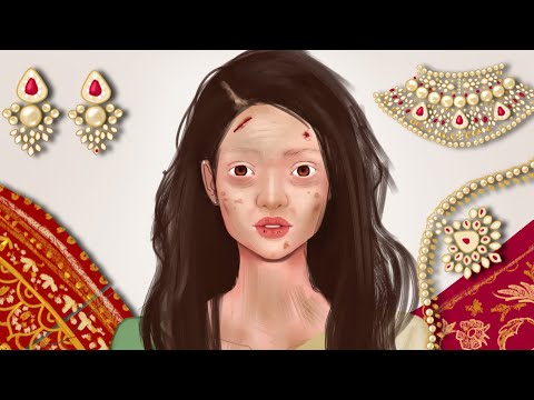 Traditional INDIAN BRIDAL Makeup Animation //Giving a HOMELESS woman BRIDAL MAKEOVER //