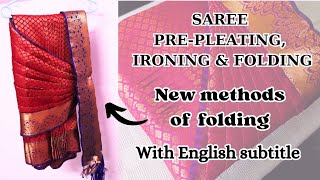 Saree Pre-Pleating Box Folding With English Subtitled 