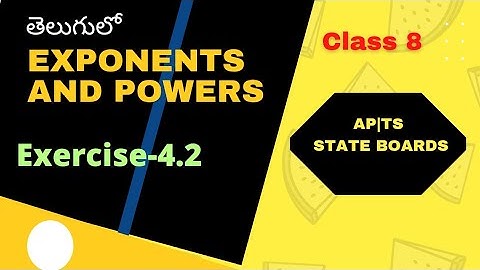 Class 8|EXPONENTS AND POWERS|Exercise-4.2|Standard form of Exponents|AP |TS| STATE BOARDS|