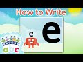 @officialalphablocks - Learn How to Write the Letter E | Curly Line | How to Write App