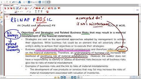 ACCA Audit & Assurance : F8: Audit Strategy, Audit Risk, QC, Evidence