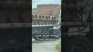 Tractor Trailer Loaded Down With Train Wheels And Axels! #train #csx #railfan