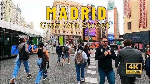 Walking in Gran Via, Madrid | Spain 🇪🇸 [4k UHD 60Fps]