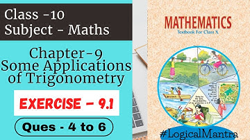 CLASS 10 MATHS CHAPTER 9 exercise 9.1 NCERT solutions | Application of Trigonometry |Ex 9.1 class 10